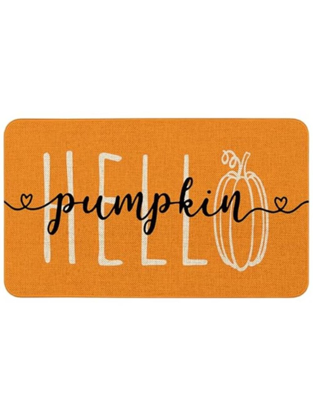 Hello Pumpkin Fall Front Door Mat Indoor Outdoor Entrance Orange Autumn Door